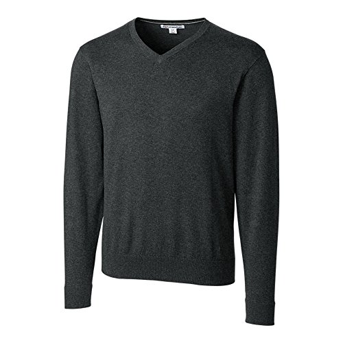 Cutter & Buck Men's Big and Tall Big & Tall Machine Washable Lakemont V-Neck Sweater, Charcoal Heather, 3XB
