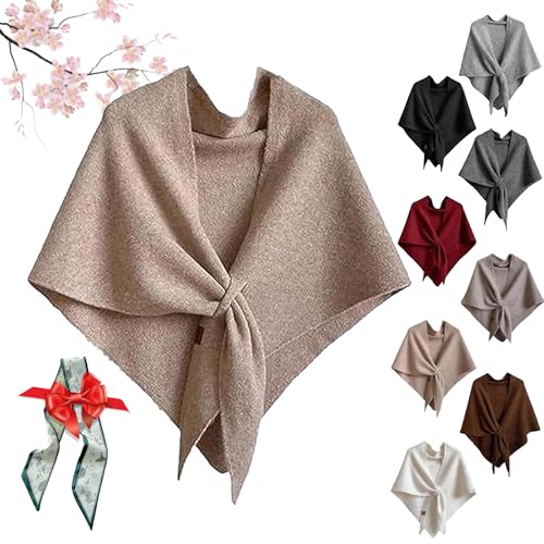 Women's Solid Color Wool Blend Shawl, Pashmina Shawl Wraps for Women