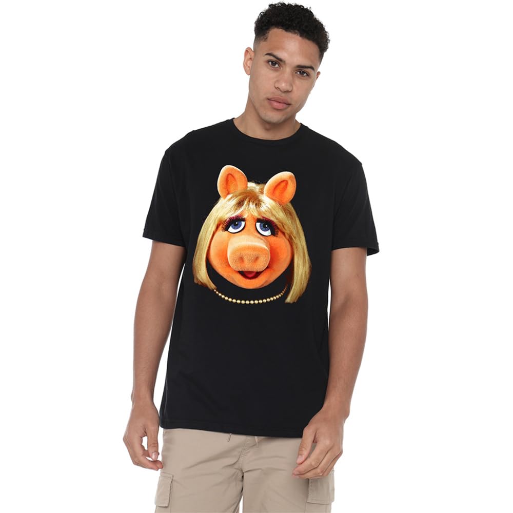 Disney - The Muppets Miss Piggy Face T-Shirt - Black - 4XL