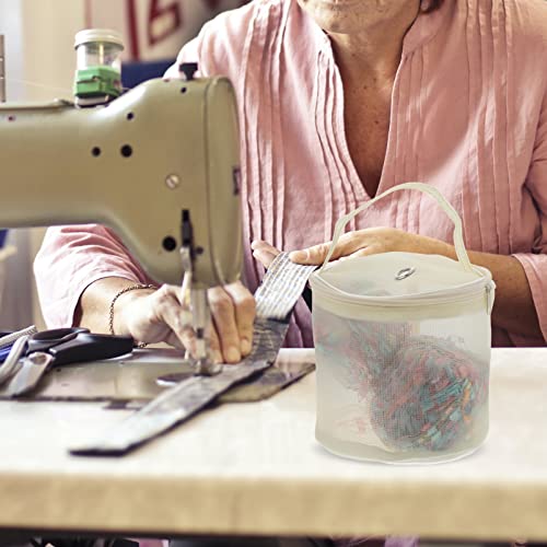 Image of Ciieeo Yarn Storage Bag 5.51 Inch Portable Mesh Tote for Knitting and Crochet with Ventilated Design Tangle-Free Yarn Carrier and Organizer for Craft Projects