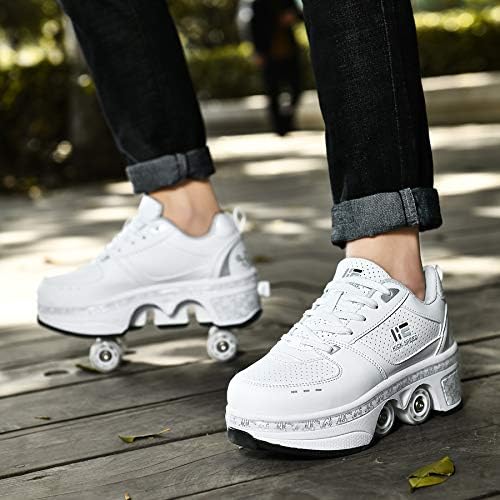 TAILORIA Four-Wheel Outdoor Roller Skate Shoes Unisex Roller Shoes Detachable Skate Shoes Kids Shoes with Wheels Skating Cool Running Shoes — view 2