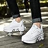 Four-Wheel 2-in-1 Roller Skate Shoes Unisex Skates Detachable Kids Sneakers with Wheels