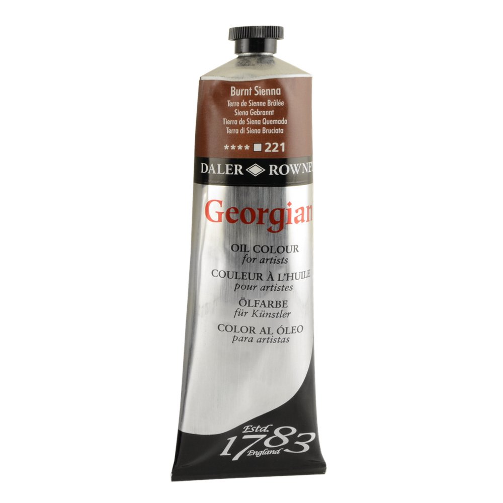 Daler-Rowney Georgian Oil Paint, Aluminium Tube, 7.61oz - 225 ml, Burnt Sienna