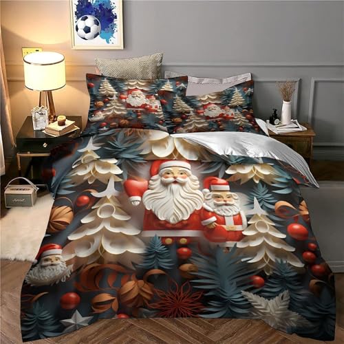 Parure de lit de Noël pour lit simple avec housse zippée douce - 6