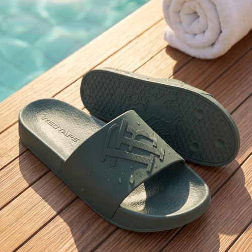 Red Tape Men's Green Pool Slider Flip-Flop OLIVE - Image 7