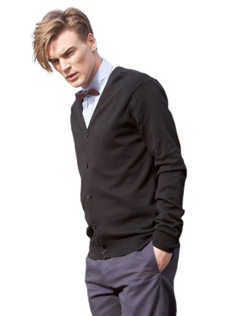 Henbury Męski kardigan Lightweight V H722 Grey Marl 4XL, grey marl, 4XL
