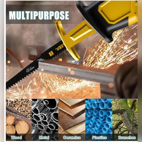 Image of KAITO 21V Cordless Reciprocating Saw Machine | 3500 SPM Variable Speed Sabre Saw | Dual Li-ion Batteries, Fast Charger | Heavy Duty Wood, Metal & PVC Cutting Tool