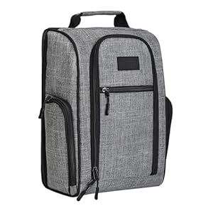 Gifts for Men,Ventilated Golf Shoe Bag Men Women Padded Travel Shoe Bag Sport Shoe Carrier Bags with Side Accessory Pockets for Socks, Tees, Golf Balls (Gray)