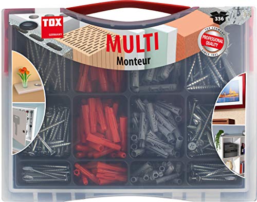 Makita HP1631KX3 Schlagbohrmaschine im Koffer, 710 W + 74tlg. Zubehör & TOX Dübel-Sortiment Monteur Multi 336 tlg, mit Allzweckdübel Tri 5x31 mm, 6x36 mm, 8x51 mm – Bild 8