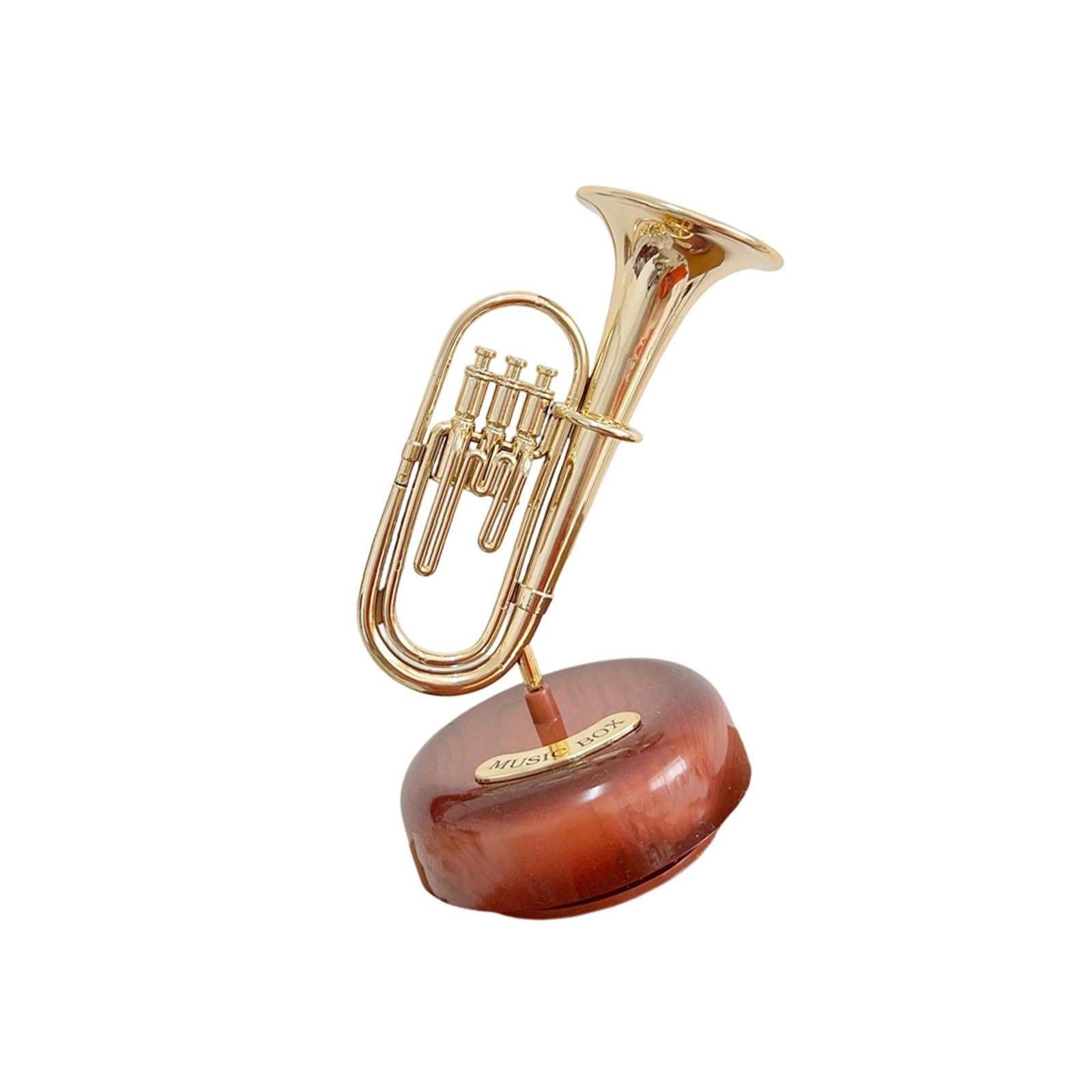 ZXFJYUIP Classic Orchestral Instruments Guitar Trumpet Music Box Professional Decorative Items For Home Décor(Trumpet)