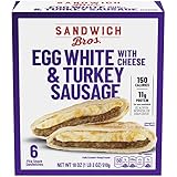 Sandwich Bros. Frozen Meal, Egg White and Turkey Sausage Flatbread Pocket Sandwiches, 18 oz, 6 ct