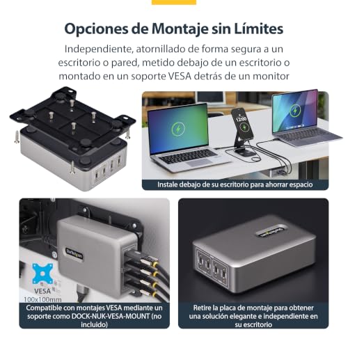 Cargador USB-C 4 Puertos 240W para Escritorio con Carga Rapida de 140W 4