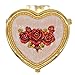 HOLLY TRIP Classic Vintage Heart Shape Metal Jewelry Box Ring Trinket Storage Organizer Chest Christmas Gift, Gold & Red