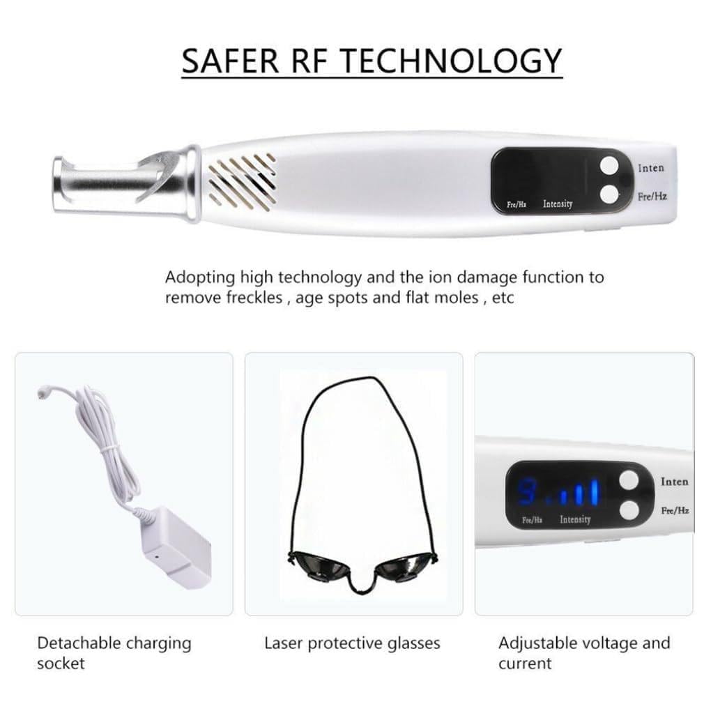 Stylo Laser Picoseconde à Lumière Bleue/Rouge Pour éliminer Les Acrochordons Et Les Taches Brunes. 9 Modes/4 Niveaux. Pour éliminer Les Pigments, Les Cicatrices,Blue