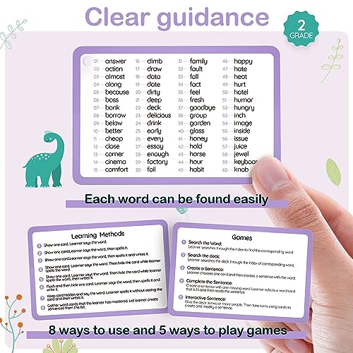 WJPC 58 Cards, 116PCS High Frequency Sight Words Flash Cards (Second-Grade), 1st, 2nd, 3rd Grade, 6,7,8,9 Years Ages Kids Boys Girls Homeschool Phonics Learning Cards to Read, Write. - Image 3