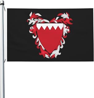 Emblem of Bahrain Flag 3x5 Ft Double Sided Welcome Flags Outside Banner Home Yard Lawn Decoration Flag