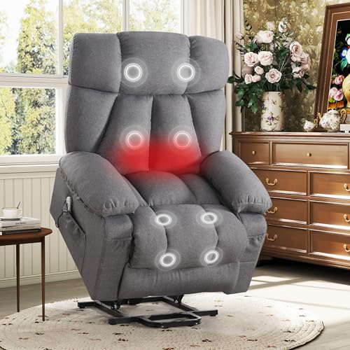 Oversized Power Lift Recliner Chair with Vibration Massage&Heat for Elderly,Classic