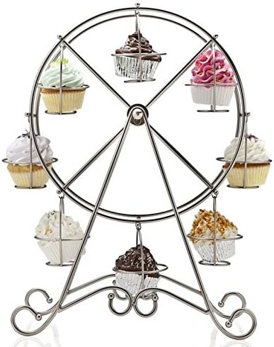 Stylish Ferris Wheel 8-Piece Cupcake Stand Height 44cm diameter?32cm Cup:upper diameter 6.3cm bottom diameter?4.6cm heigth?8.5cm Silver