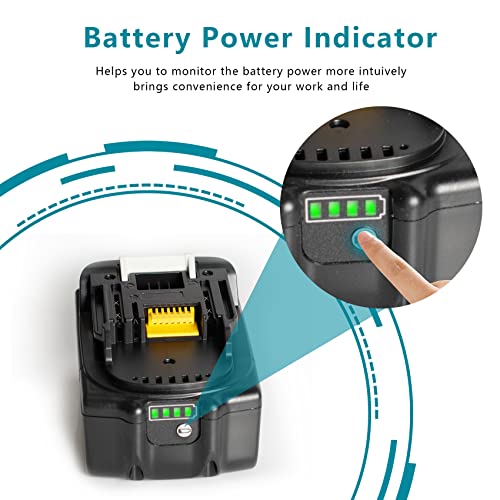 2Packs Upgraded 5.0Ah 18V BL1850B with LED Replacement Lithium-ion Battery Compatible with Original 18 Volt Battery for Compatible Original 18V Lithium-Ion Cordless Power Tools - Image 3