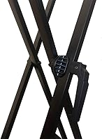 Vista 10 de RockJam Xfinity - Soporte para teclado de piano de alta resistencia, doble X, premontado, infinitamente ajustable con correas de bloqueo