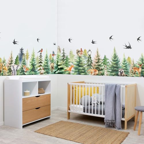 PLIGREAT 2 hojas vinilos decorativos verdes de pino miniatura 2