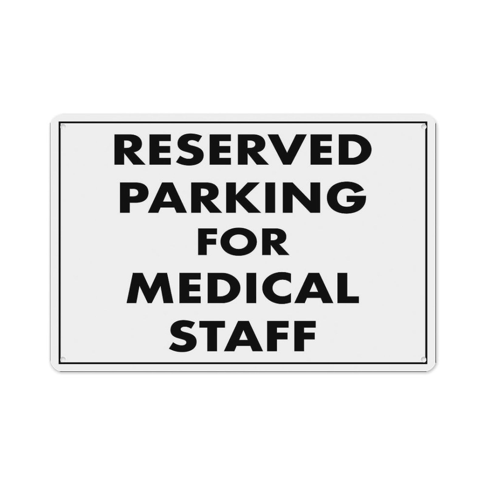 peiyeety Reserved Parking forStaff Sign Aluminum Tin Warning Signs for Home Outdoor Garden 12X16 Inches