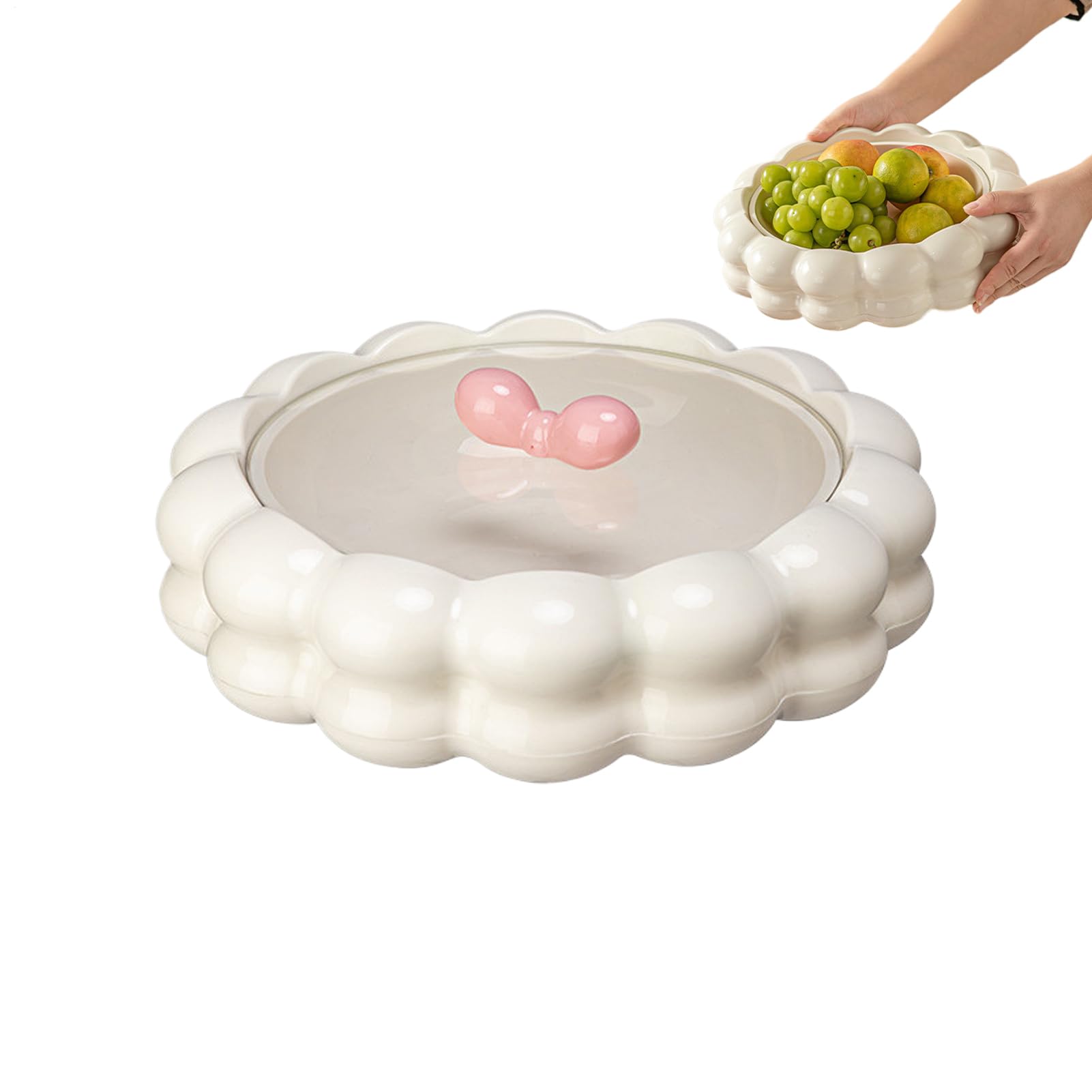 Plateau à fruits avec couvercle moderne pour table de salon