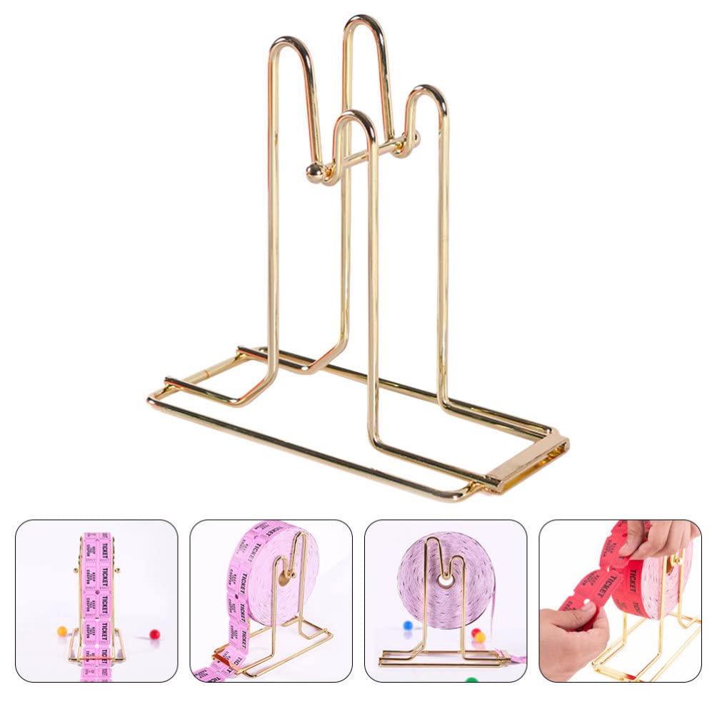 Dispenser Per Biglietti In Metallo A 4 Scomparti - Per Lotteria, Cinema, Ufficio, Dimensioni 23x22.5x11 Cm, Colore Oro, Robusto E Compatto - 2