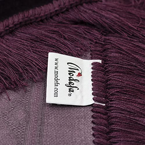 Modefa Luxury Islamic Prayer Rug In Gift Box - Deluxe Gift Set With Prayer Mat & Prayer Beads Tesbih - Soft Plush Turkish Prayer Rug For Men And Women - Ramadan Or Eid Gift (Floral Stamp Purple) #TOP3