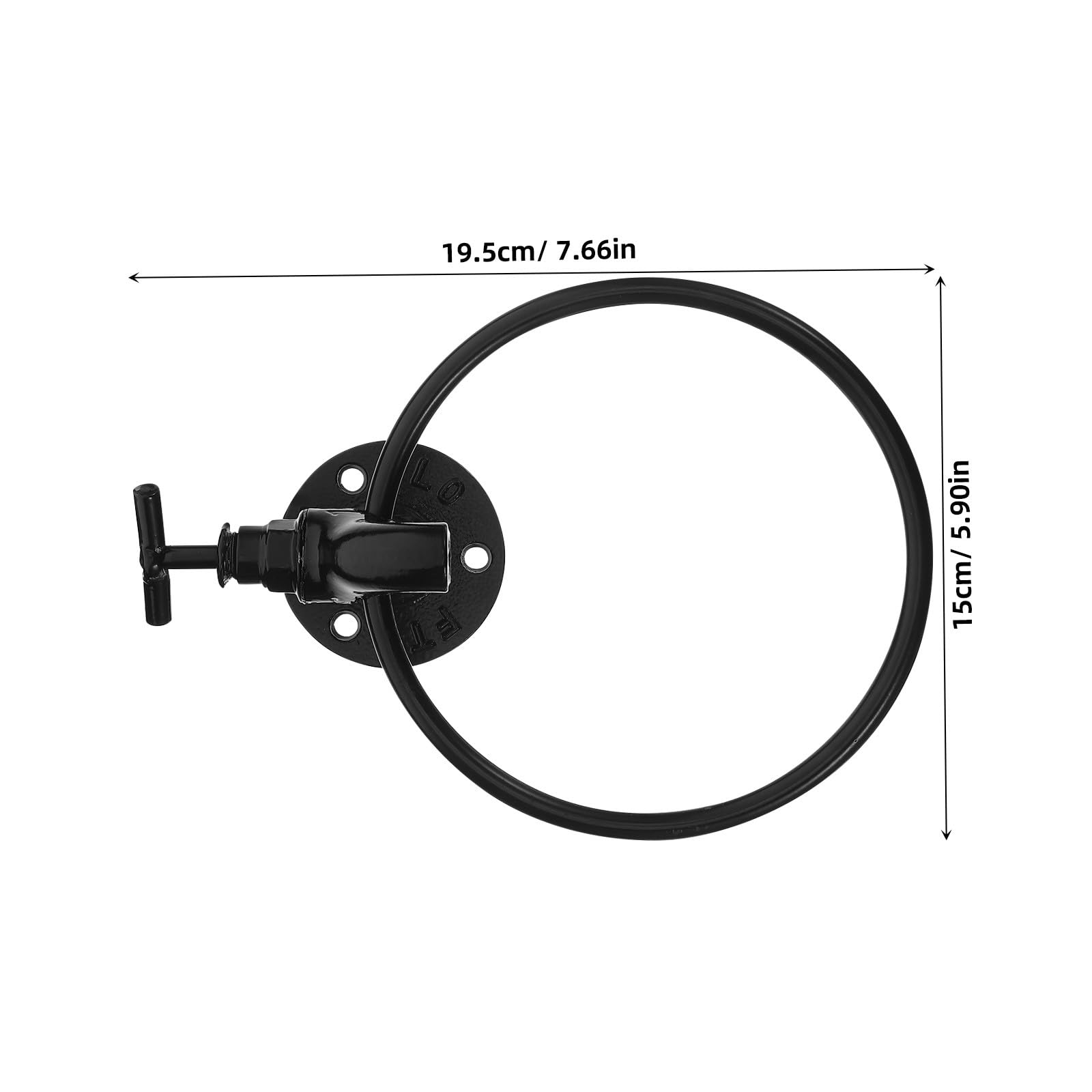 Cabilock Portasciugamani da Parete per Bagno Anello Rotondo Porta Salviette Design Industriale Moderno Resistente in Ferro Rivestimento Nero