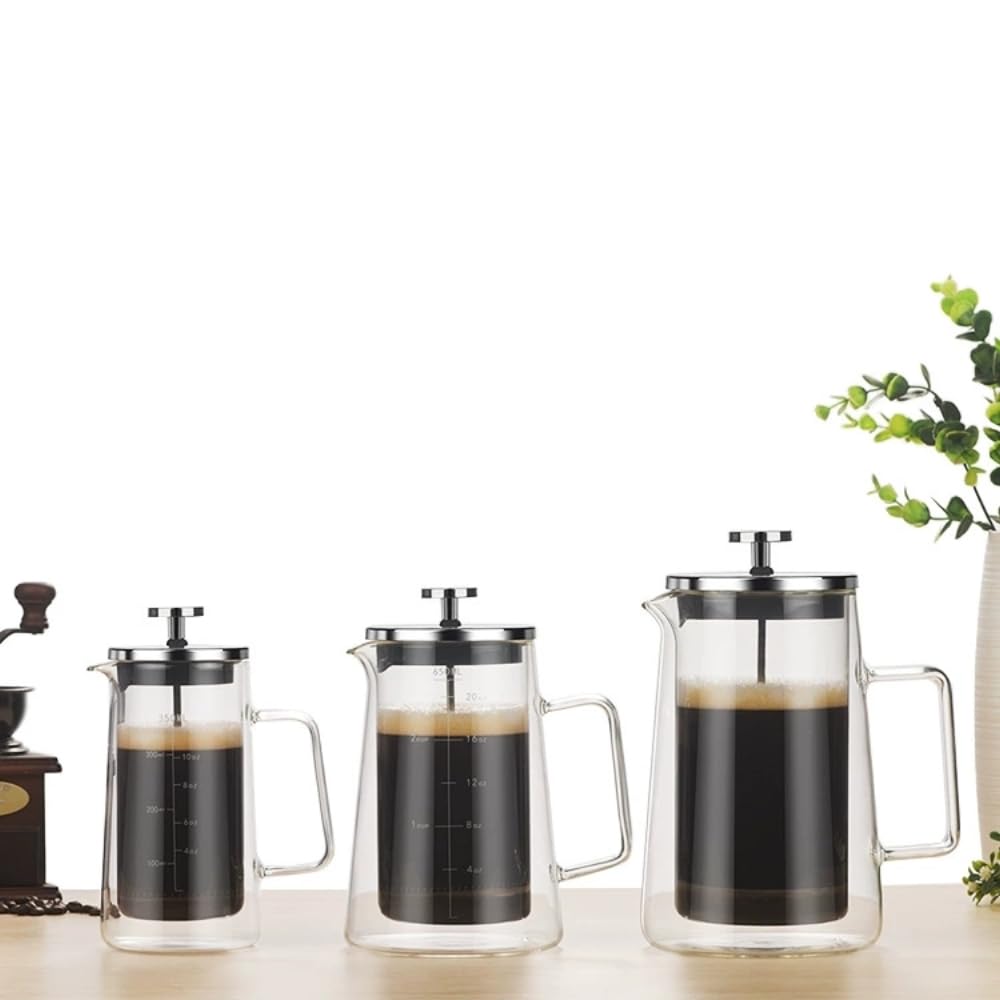 Amazon | コーヒーメーカー コーヒープレス 二層耐熱ガラス容器 洗い