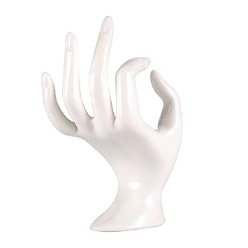 Mannequin OK Hand Finger Jewellery Glove Ring Bracelet Display Stand Holder Mannequin (White)