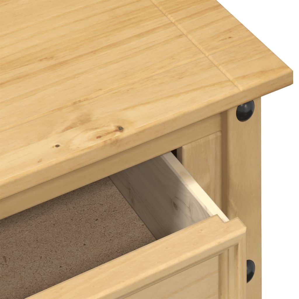 Mesa consola con 2 cajones, 115 x 46 x 73 cm, madera maciza de pino, mesa clásica con estante inferior y asas de metal, mesa de sofá estable para salón, pasillo o vestíbulo