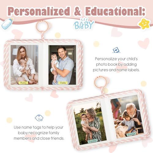 Lanpn Baby Fotoalbum 17 10x15 Fotos, Babyalbum mit Beißring und Anhänger Fotobuch zum Stoff… – Ansicht 4