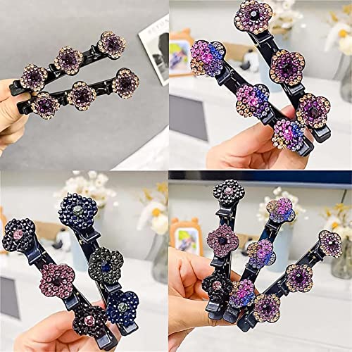 [4個入り] 女性用編み込みヘアクリップ |スパークリング ク