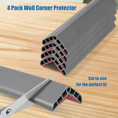 Image of Wall Corner Edge Protector 4 Pack,1.57x1.57x23.62x0.28 inch Soft Baby Proof Corner Guards for Sharp Edges, Self-Adhesive Corner Protectors for Home, Kindergarten,Thickness-7mm(0.28 in)