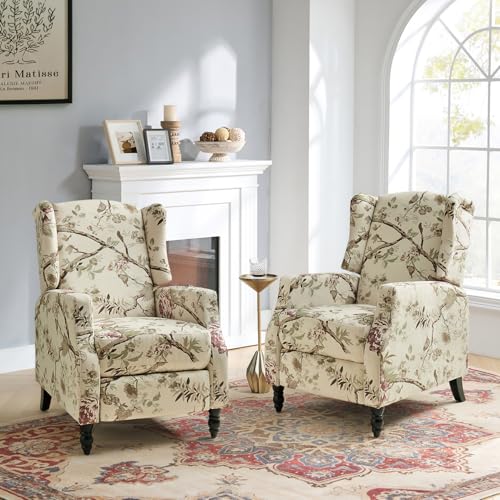 HULALA-HOME-Wingback-Recliner-Chairs-Set-of-2-Traditional-Push-Back-Recliners-with-Solid-Wood-Legs-Modern-Lounge-Armchairs-for-Living-Room-Comfy-Upholstered-Accent-Reclining-Chairs-Bird HULALA HOME Wingback Recliner Chairs Set of 2 Traditional Push Back Recliners with Solid Wood Legs Modern Lounge Armchairs for Living Room Comfy Upholstered Accent Reclining Chairs Bird