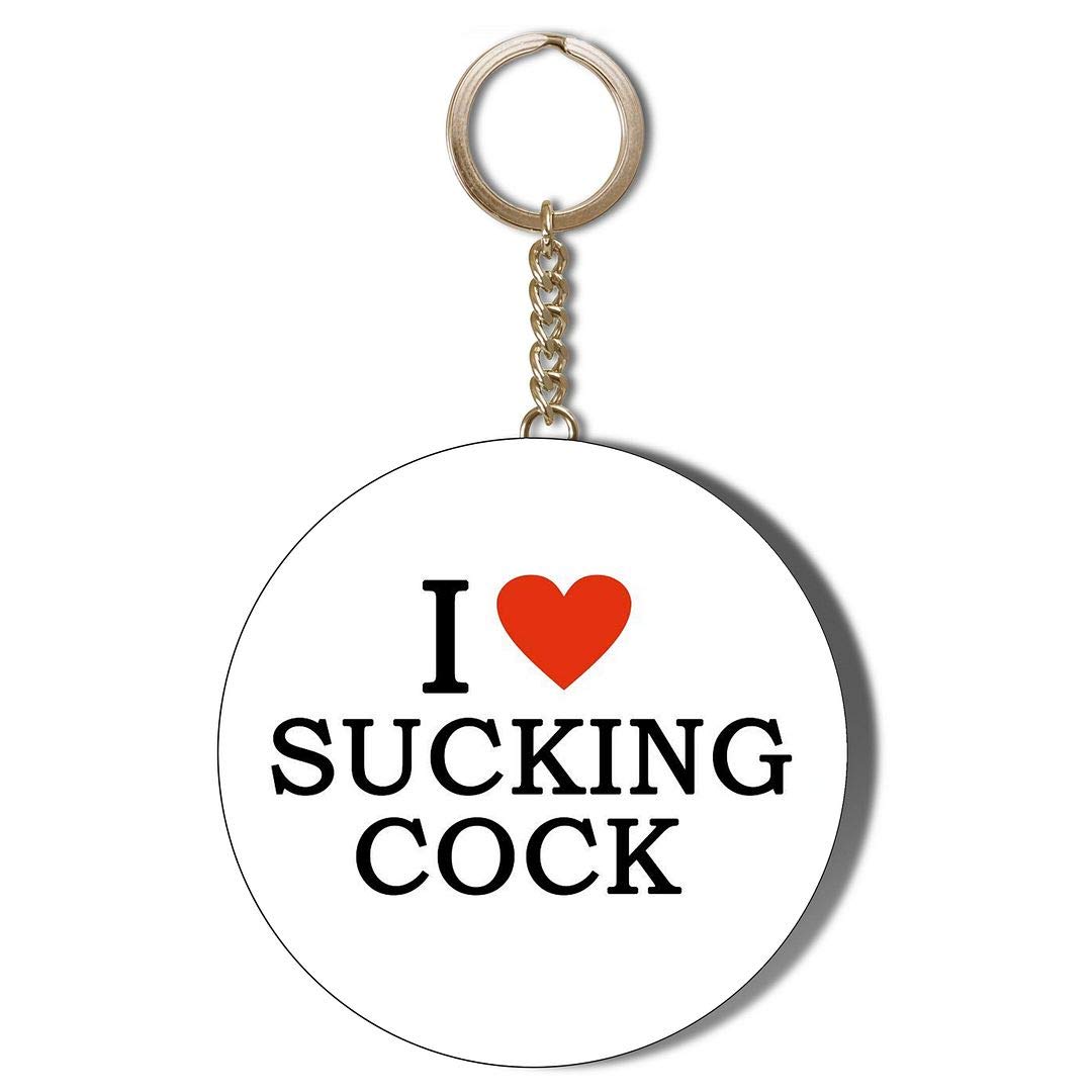 Gift Insanity White I Love Sucking Cock 58Mm Chain Keyring Bottle Opener