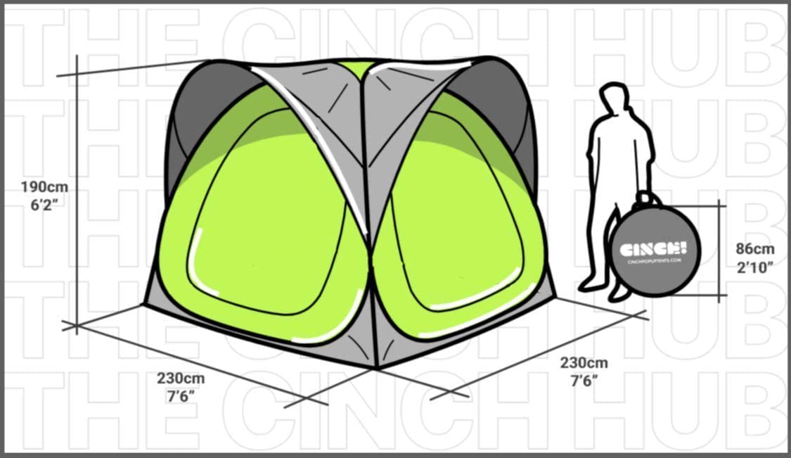 CINCH HUB World’s Tallest Instant PopUp Tent Shelter 46 Person