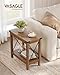 VASAGLE 2-Tier End Table, Side Table with Bottom Shelf, Nightstand for Small Spaces, for Living Room, Bedroom, Farmhouse Style, Honey Brown ULET235K41