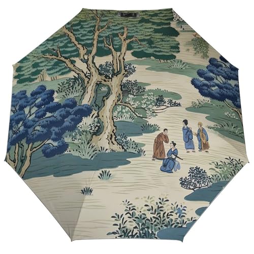 Parapluie léopard graphite et pois verts pliant manuel compact pour homme et femme