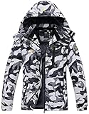 YuKaiChen Men's Ski Jacket Waterproof Skiing Rain Jacket Mountain Warm Winter Ski Snow Coat Camo L