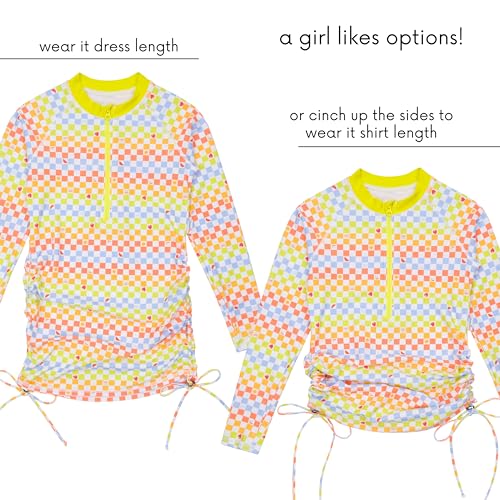 Image of SwimZip Girls' Long Sleeve Swim Dress Cover Up Swimsuit - UPF 50+ Sun Protection