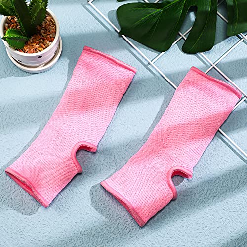 Image of Haysandy 4 Pieces / 2 Pair Kids Ankle Support Brace Elastic Kids Compression Socks Knitted Ankle Sleeve for Jogging Running Fitness(Pink,10-15 Years)