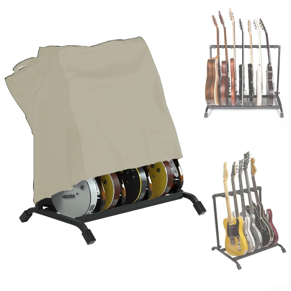 Gitarrenständer-Abdeckung, kompatibel mit Ständern mit den Maßen 110 x 120 x 49 cm, mit belüftetem Design und verstärkten Tragegriffen, Weiß