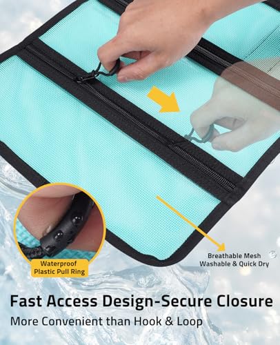CVLIFE 6-Pocket PVC Mesh Fishing Lure Bag, Tackle Storage Organizer | 6 Storage Compartments, Waterproof PVC & Breathable Mesh, 160 Hook Covers, Retractable Sharpener, Portable Roll-Up - image 5