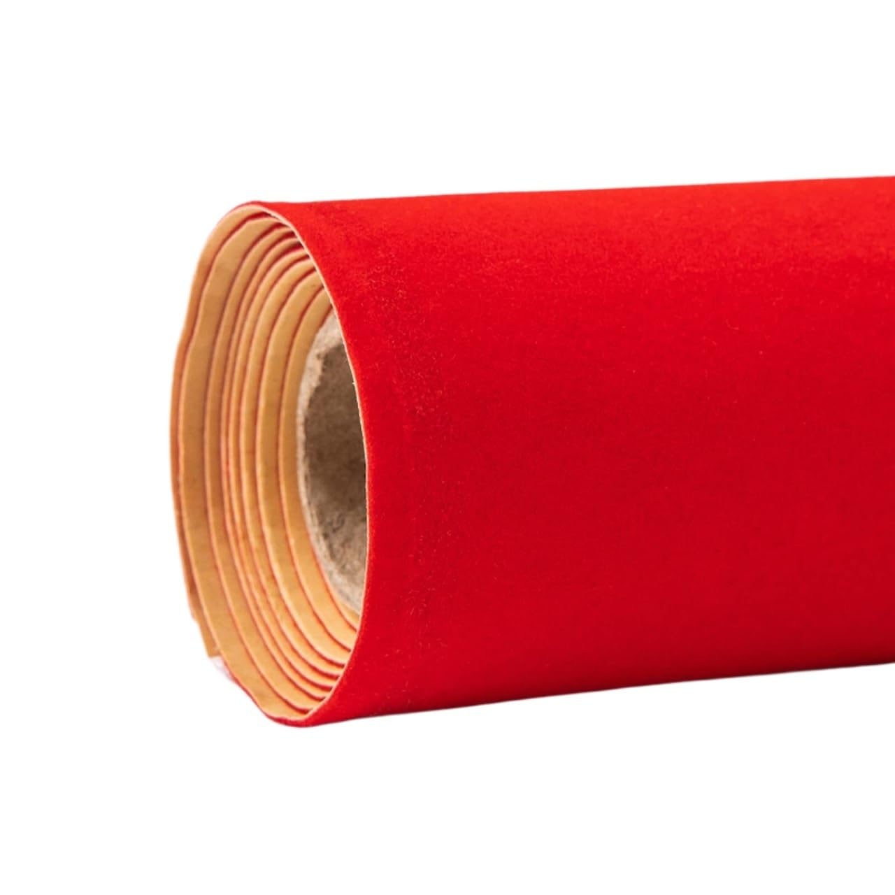 Self Adhesive Felt,Self Adhesive Velvet Flock Liner,for Drawer Dresser Cabinets Jewlery Displays(Red,1.5 * 0.5 m)