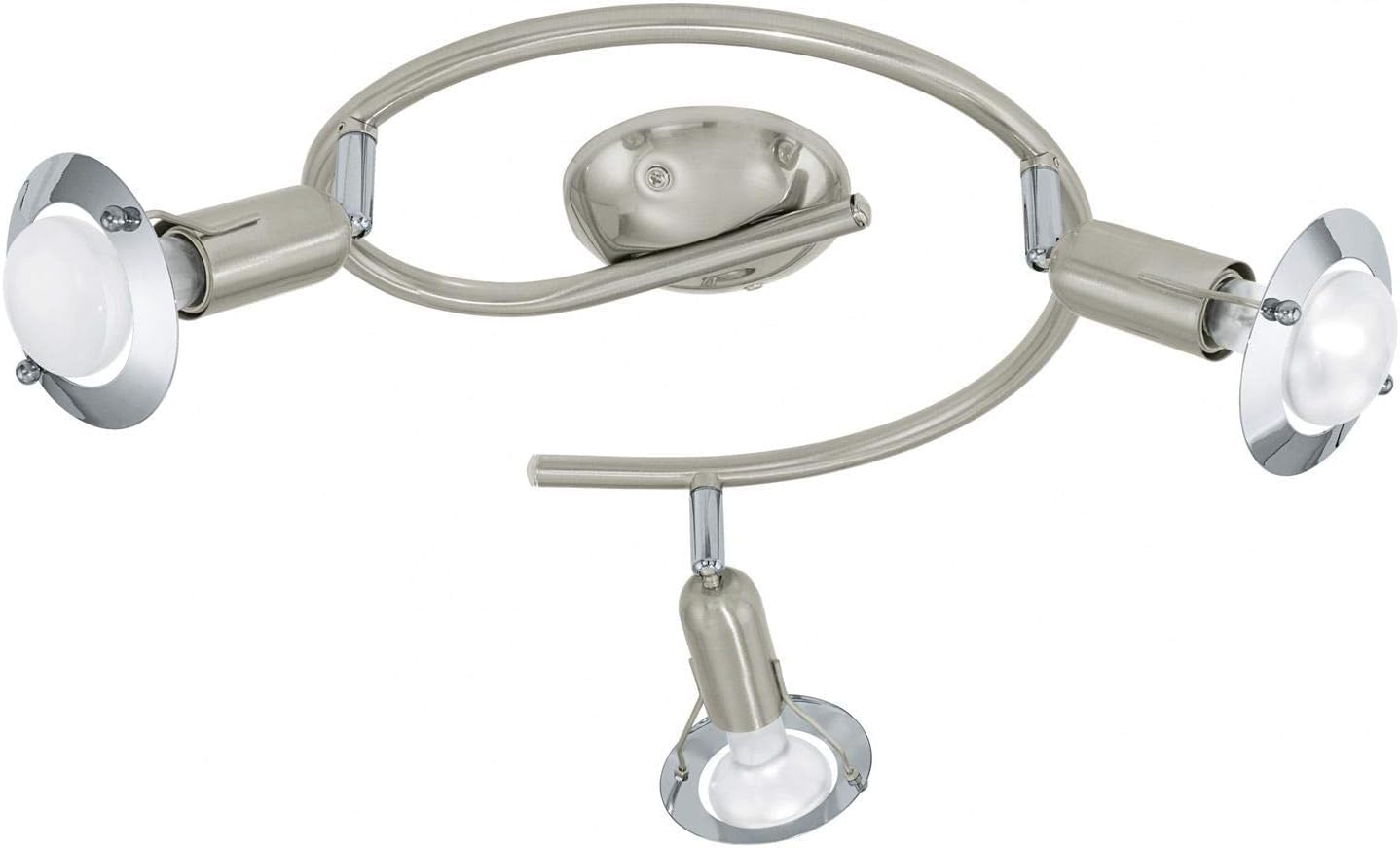 Nozzy Darwin 3 Light Ceiling Spotlight Nickel Chrome, Silver
