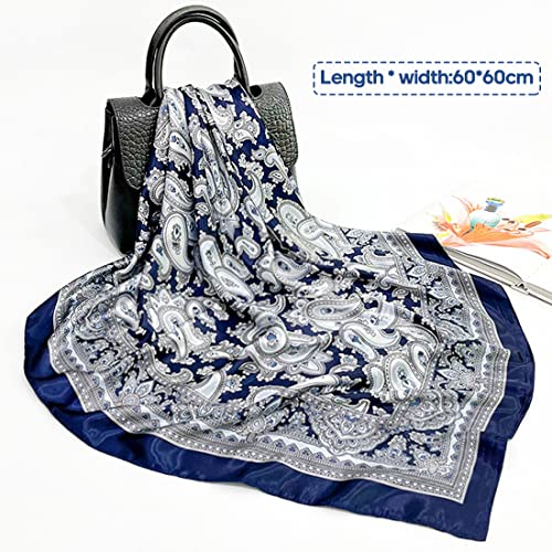 5-Pack Women's Silk Square Scarf Set - Soft Bandana Head Wrap, Headscarf, Hair Accessory - 60x60 cm (Multipurpose Fashion Scarf)3