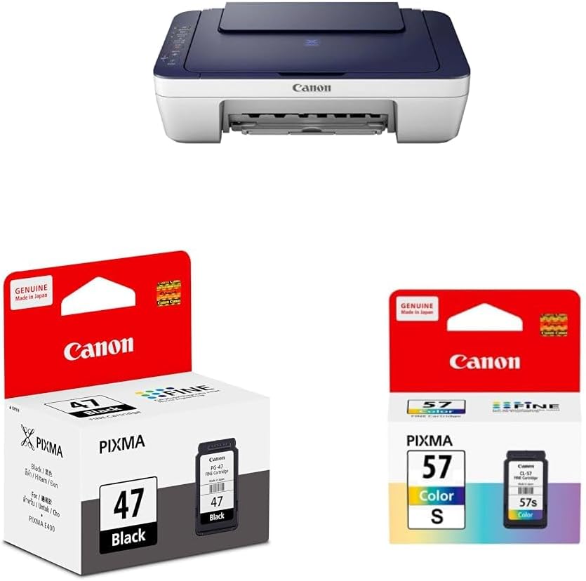 Canon PIXMA E477 All in One (Print, Scan, Copy) WiFi Ink Efficient Colour Printer for Home/Student